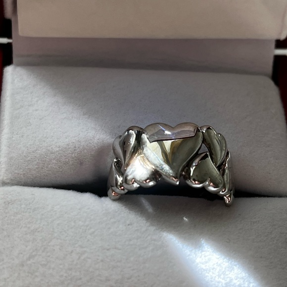🍀 Heart Ring Band Size 7 Sterling Silver Ring - Picture 4 of 7